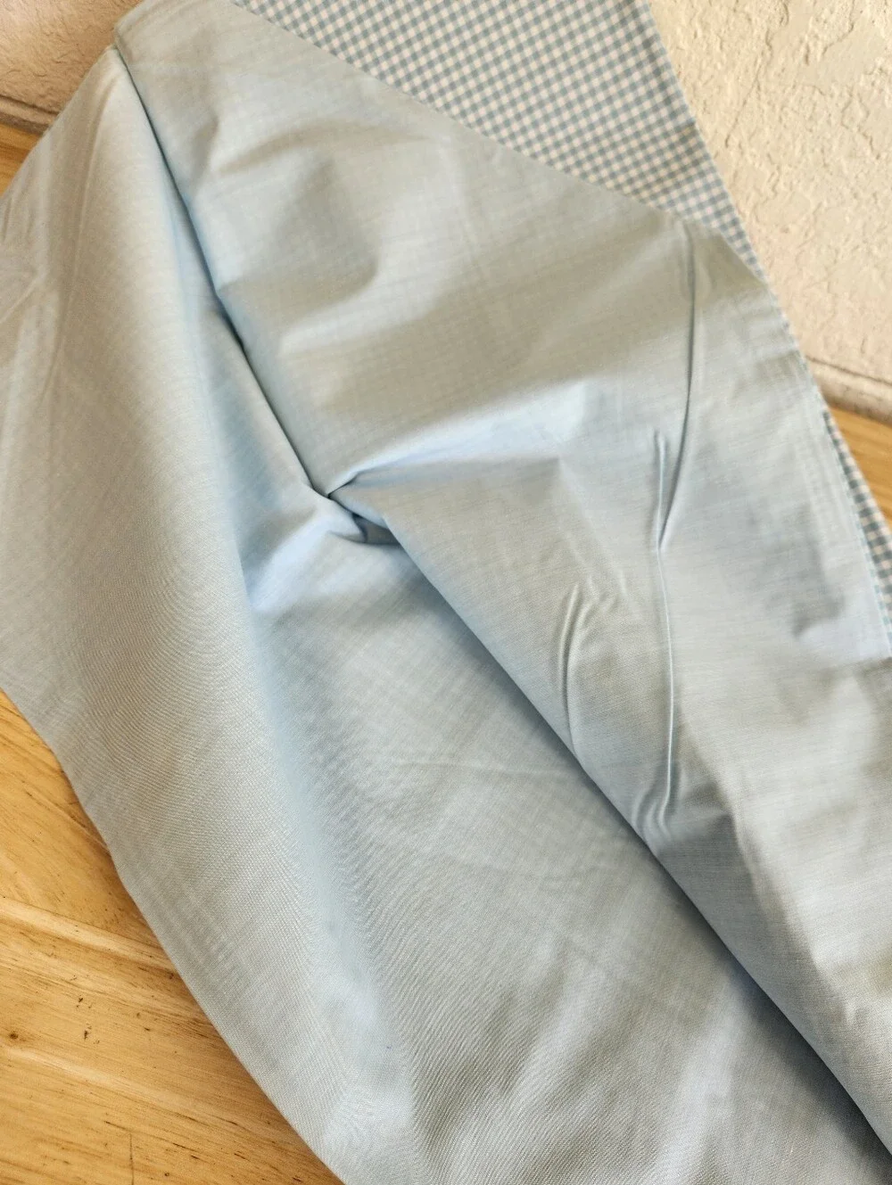 Pottery Barn Kids Gingham Duvet Cover Sz Twin NOS Baby Blue Pastel Cottagecore